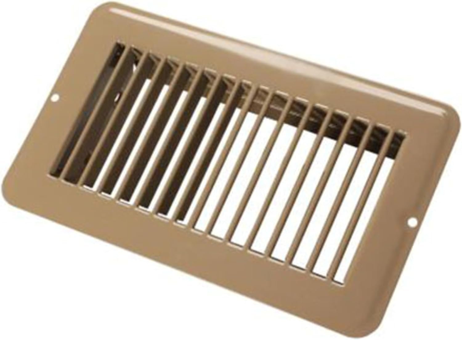 JR Products 228955 Floor Register with Damper – 4 x 8 Inch Brown Metal HVAC Vent for RV Heating and Cooling Systems