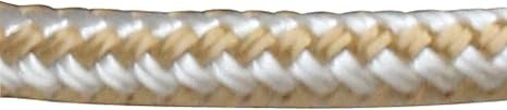 Sea-Dog 2110015GW1 Double-Braided Nylon Dock Line – 3/8in x 15ft Gold and White Mooring Rope with Eye Splice