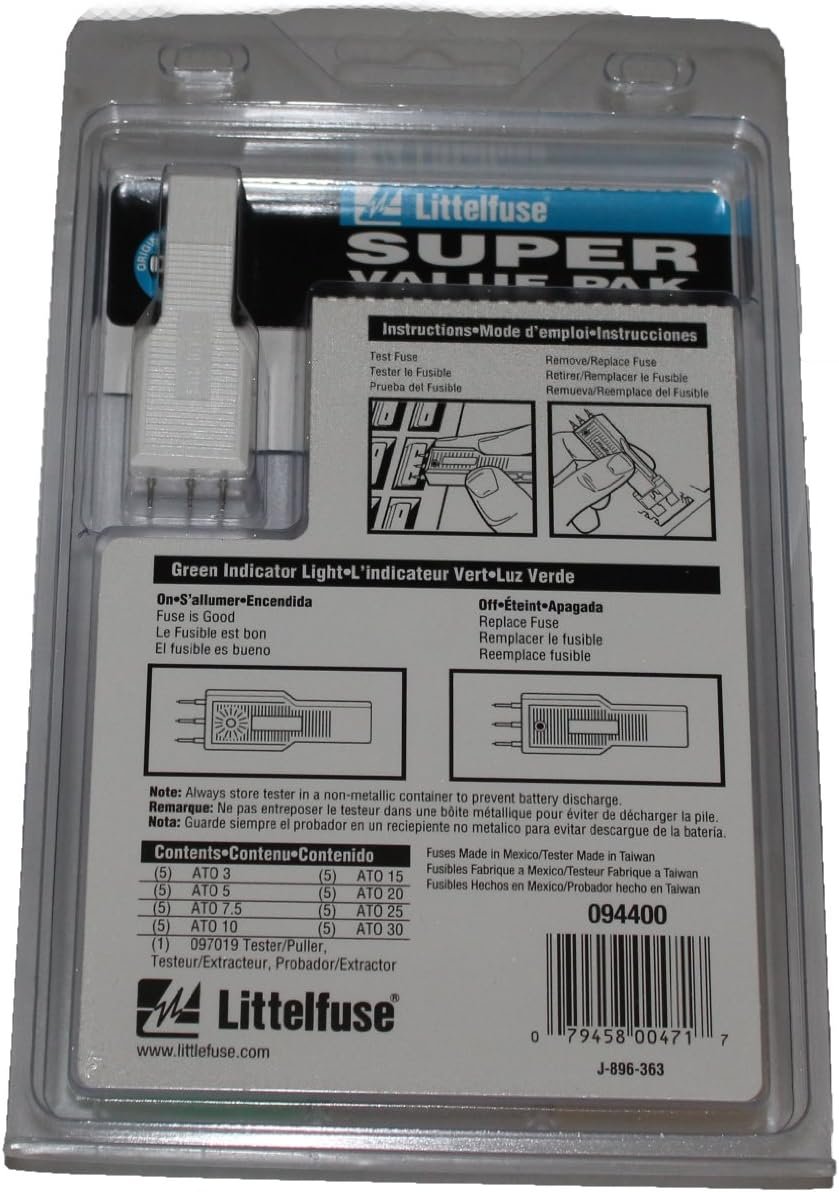 Littelfuse 94400 ATO Fuse Kit with Tester – Assorted ATO Blade Fuses and Circuit Tester for Diagnostics - Image 2