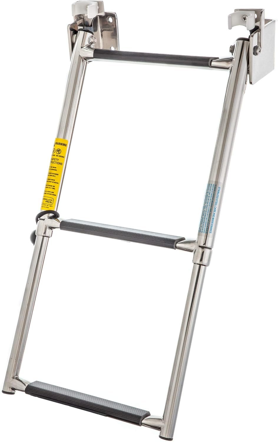 Garelick 19683 Telescoping Transom Ladder – 3-Step 304 Stainless Steel Boarding Ladder with Compact 13.5in Storage Length - Image 2