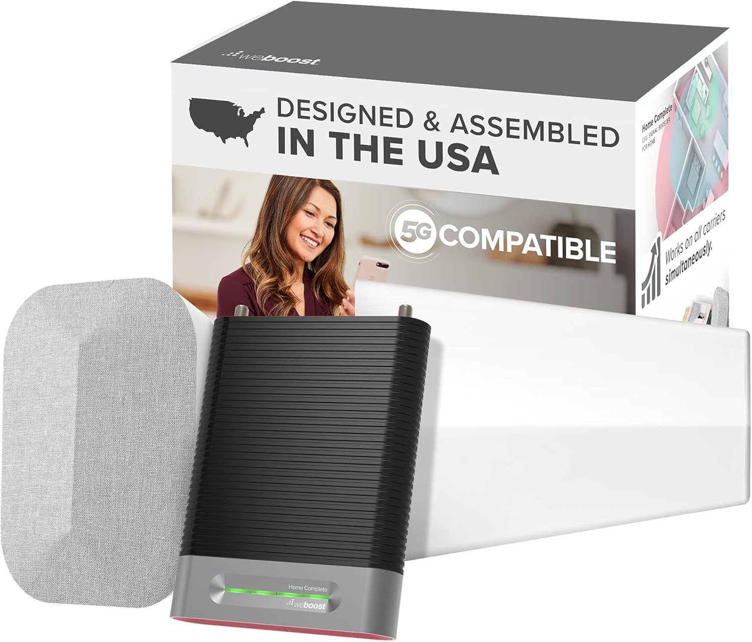weBoost 470145 Home Complete Cell Signal Booster – 72 dB Gain Whole-Home Coverage with 75 Ohm System and Multi-Carrier Support