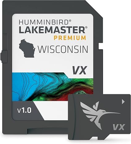 Humminbird 602010-1 LakeMaster VX Premium Wisconsin Mapping Card – SmartStrike, VX Technology & Aerial Imagery
