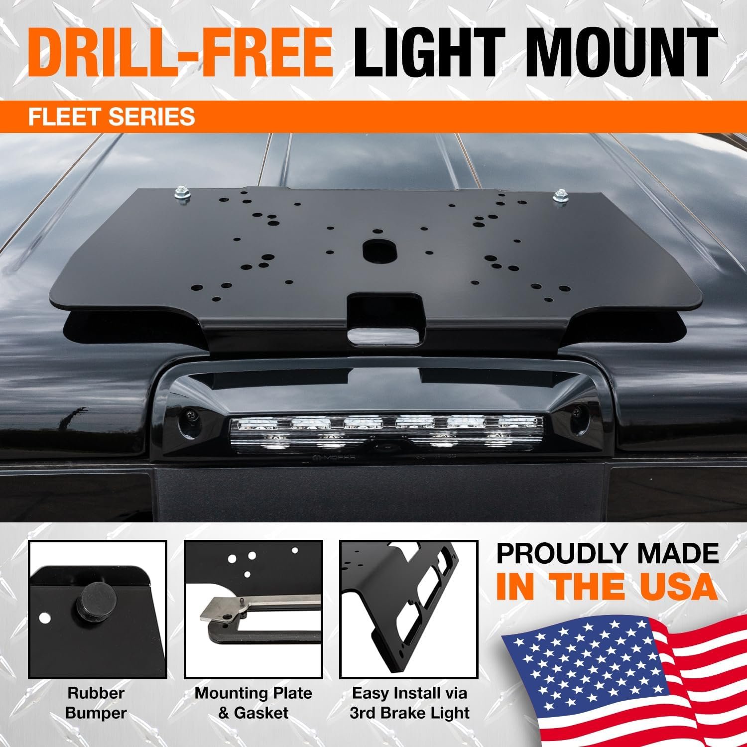 Buyers Products 8895551 Fleet Series Drill-Free Light Bar Cab Mount – Ford F-150 2015+, 22in Platform, 30 lb Capacity - Image 2