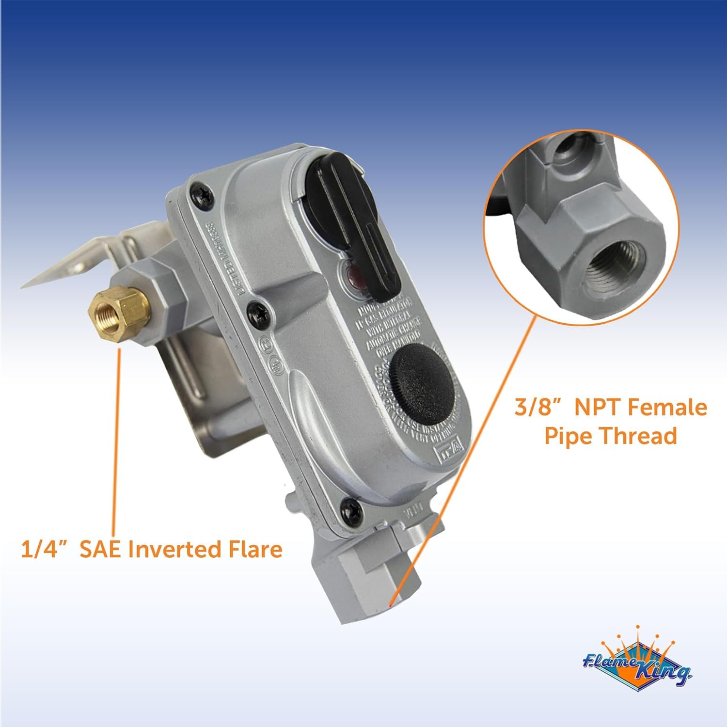Flame King KT12ACR6 Automatic Changeover Regulator Kit – Dual Propane Tank Regulator with 2 Pigtails for RV Systems - Image 2