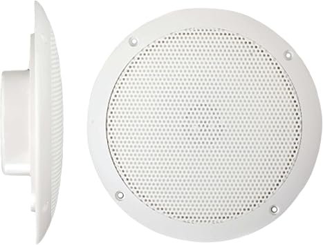 PQN Audio ECO504W 5 Inch Ultra-Slim Waterproof Speakers – 30W Max, 1in Mount Depth, IP65 Rated White Pair