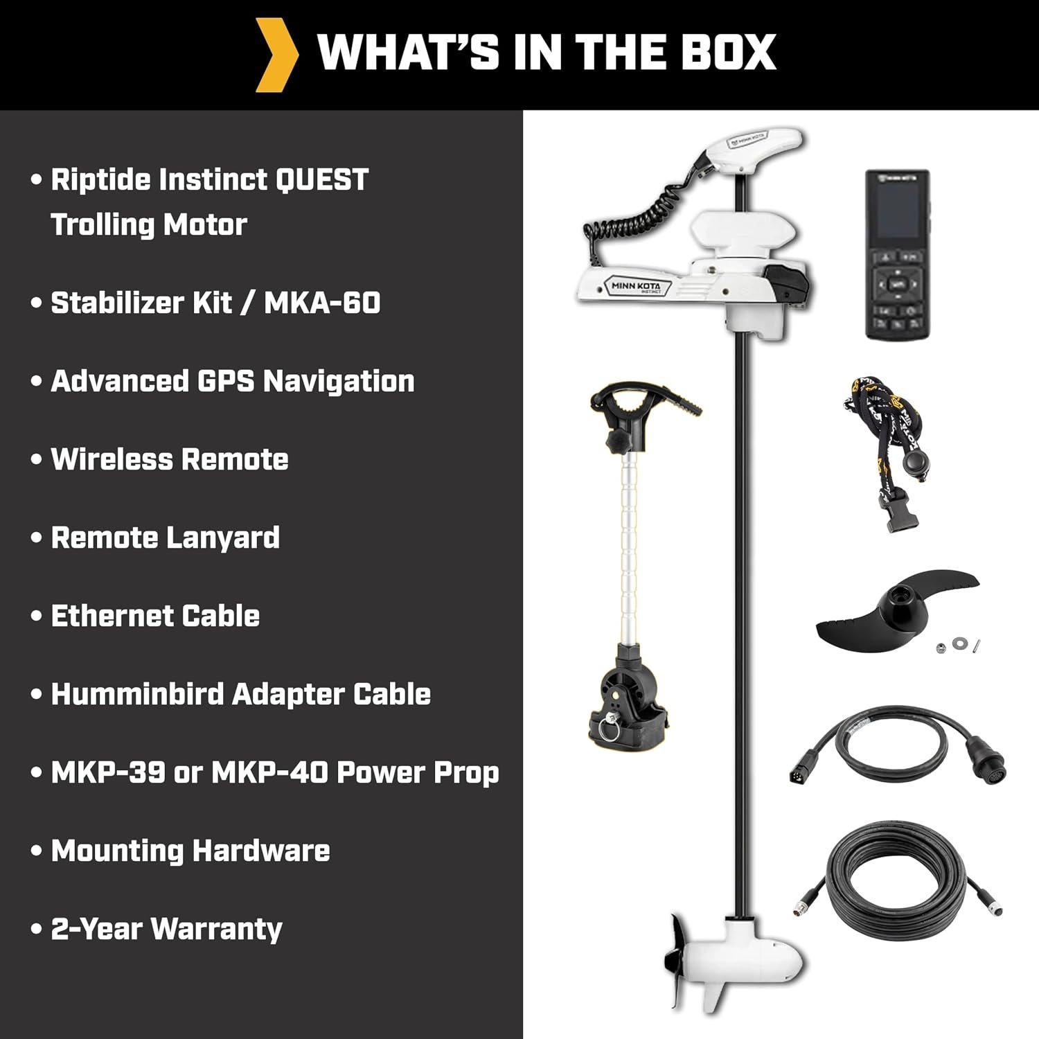 Minn Kota Riptide Instinct Quest 90 Trolling Motor – 115in Shaft, Wireless Remote, Saltwater GPS Bow Mount - Image 7