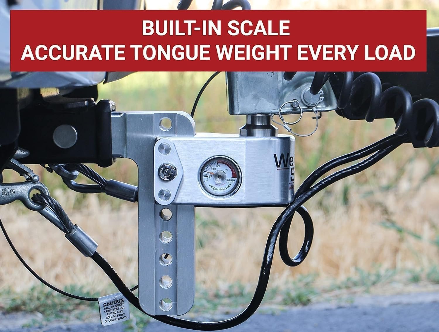 Weigh Safe WS1025KA Adjustable Drop Hitch – 10in Drop, 2.5in Shank, Stainless Dual Balls, Keyed Alike Locks - Image 2