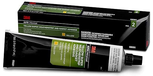 3M 8001 Super Weatherstrip Adhesive Black – 5 fl oz Professional Adhesive for Rubber Seals & Automotive Gaskets