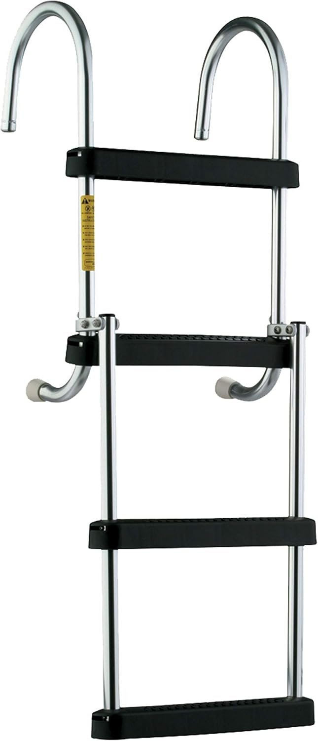 Garelick 1235021 Two-to-Four Step Pontoon Ladder – Adjustable Marine Boarding Ladder for Pontoon Boats