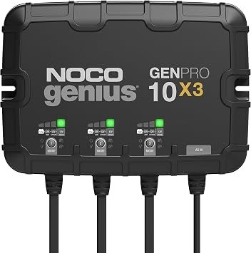 NOCO GENPRO10X3 3-Bank 30A Onboard Battery Charger – Smart Marine Battery Charger with IP68 Waterproof Housing