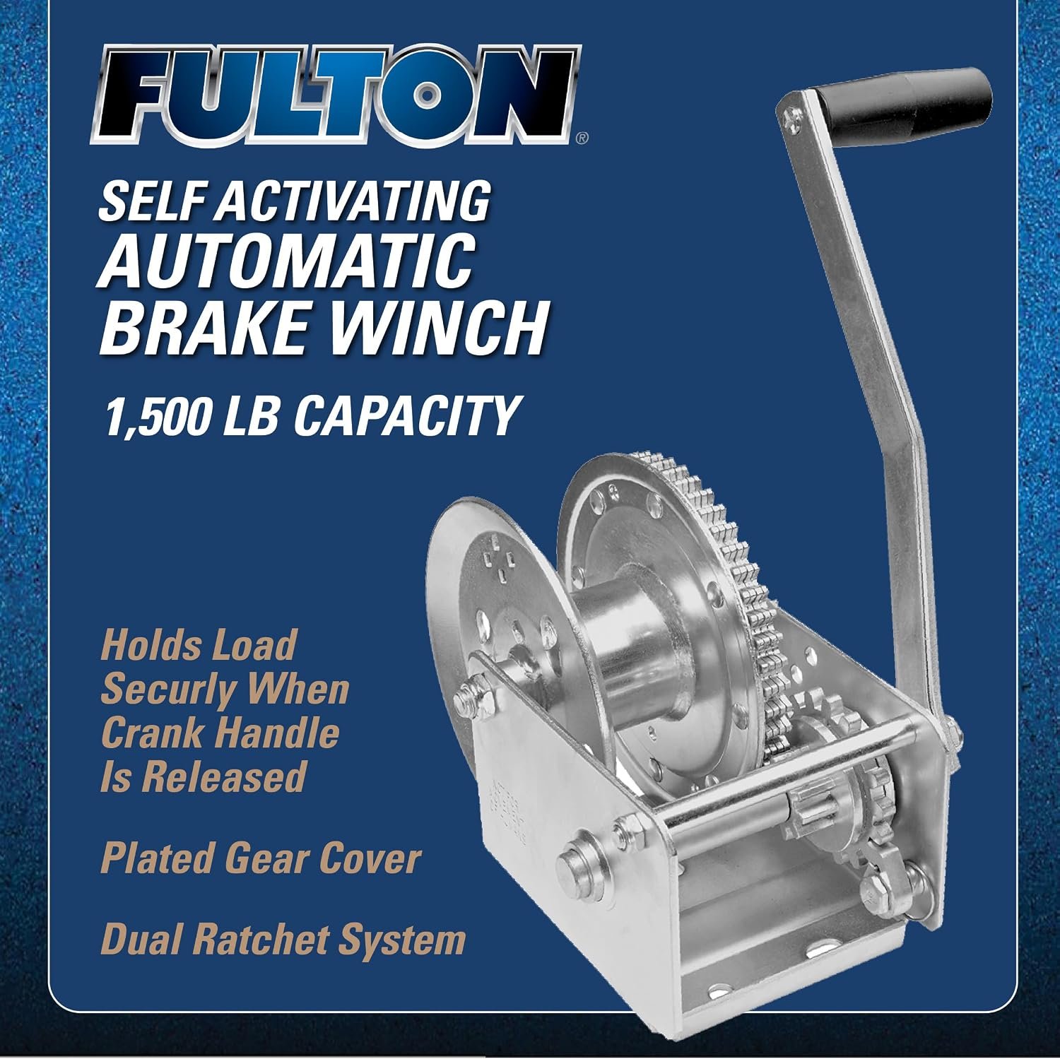 Reese Towpower 143100 Hand Winch with Brake – 1,500 lb Capacity, Single-Speed Operation, Zinc-Plated Steel Frame - Image 2