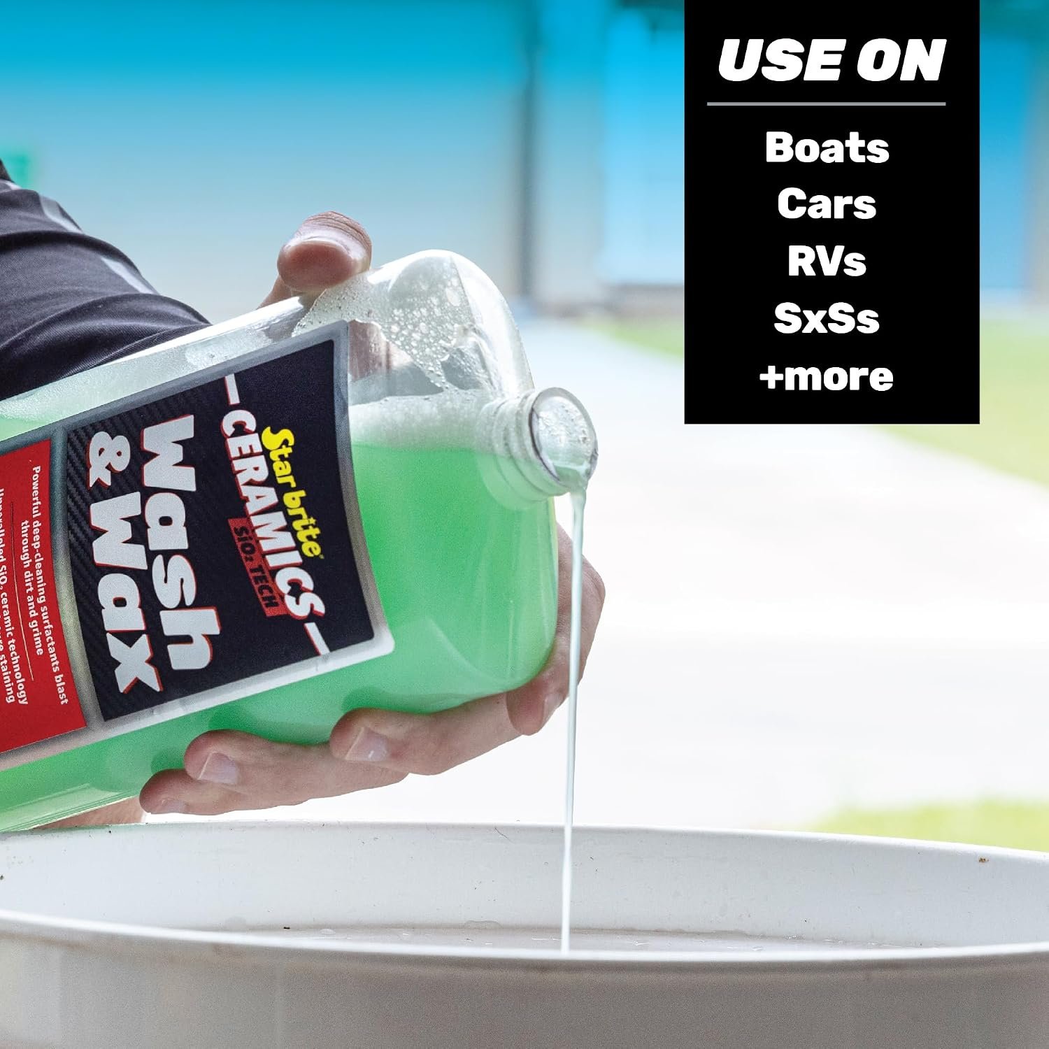 Star brite 203532 Ceramic Wash & Wax – 32 oz Concentrated Boat and Vehicle Wash with SiO2 Ceramic Protection - Image 2