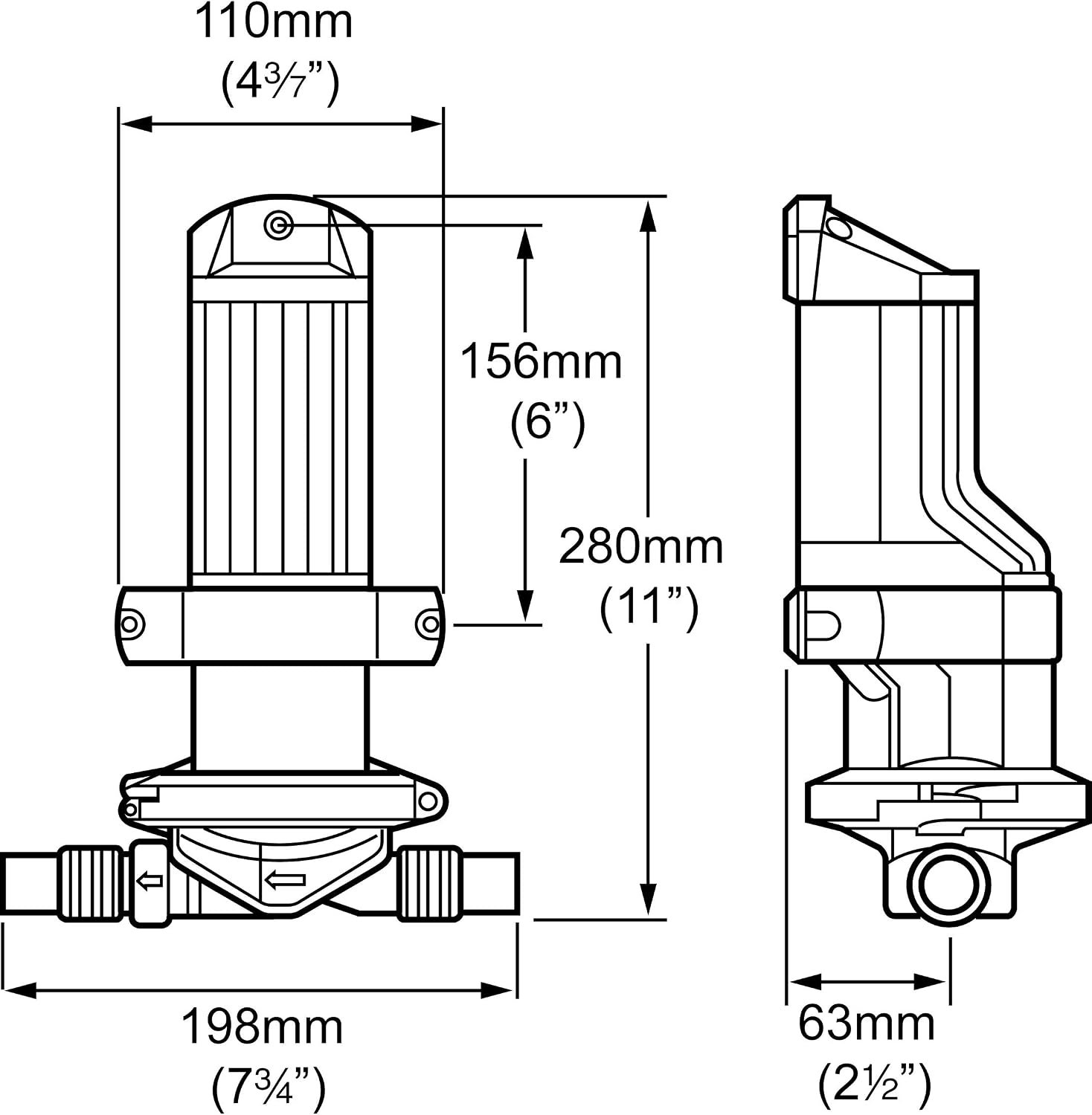 Whale BP2052 Gulper 320 Waste Pump – 12V Self-Priming Marine Grey Water Pump with Maintenance-Free Operation - Image 6