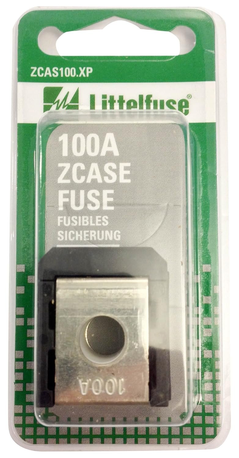 Littelfuse ZCAS100XP ZCASE MEGA Fuse – 100A 32V DC Bolt-Down Automotive Fuse with M8 Mounting & 2000A Interrupt Rating