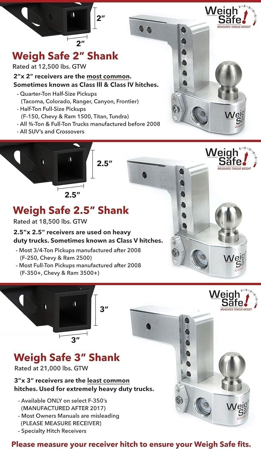 Weigh Safe WS103SET Adjustable Ball Mount – 10in Drop, 3in Shank, Built-In Scale and Dual Ball Setup - Image 4