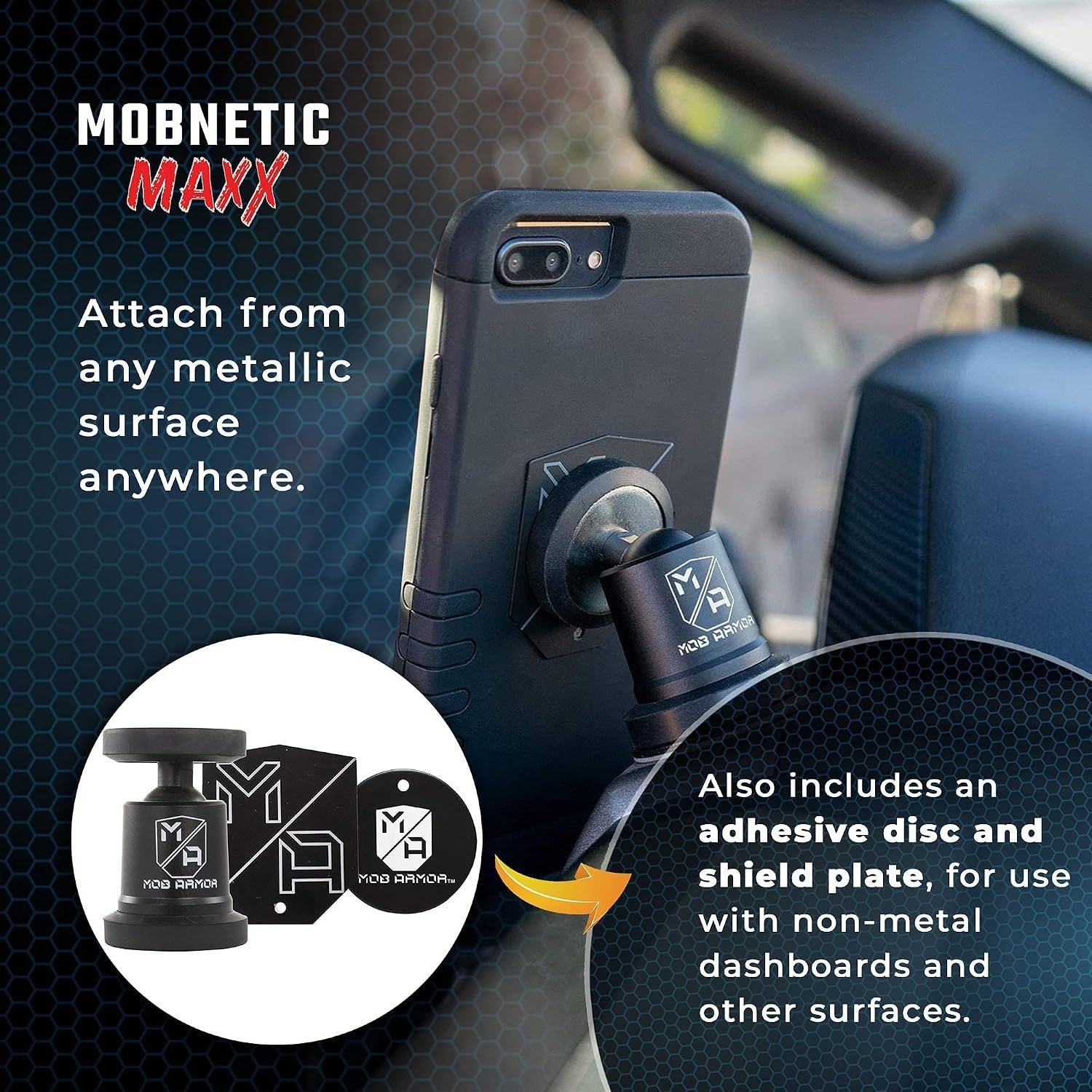 Mob Armor MOBNMXRD MobNetic Maxx Magnetic Phone Mount – Red Billet Aluminum Body with 90lb Pull Force & 360° Rotation - Image 6
