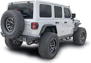 TrailFX JL06T Rear Bumper – Textured Black Steel Off-Road Bumper – Fits Jeep Wrangler JL with Recovery Provisions