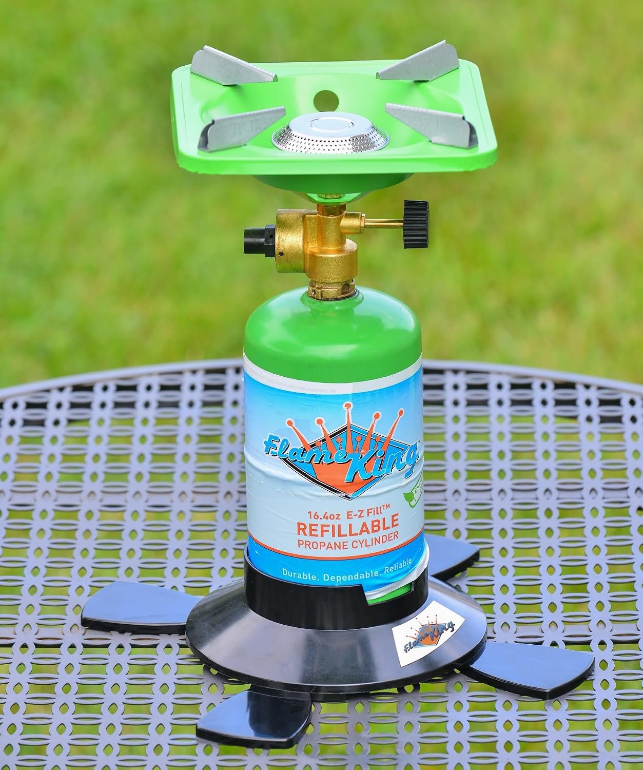Flame King YSN1LBB Plastic Cylinder Base – Stabilizing Stand for 1 lb Disposable Propane Bottles - Image 5