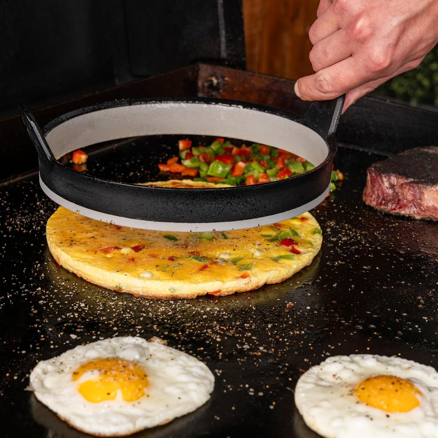 North Atlantic Imports 5515 Omelet & Egg Rings Set – Non-Stick Breakfast Rings for Griddles and Flat Top Cooking - Image 6