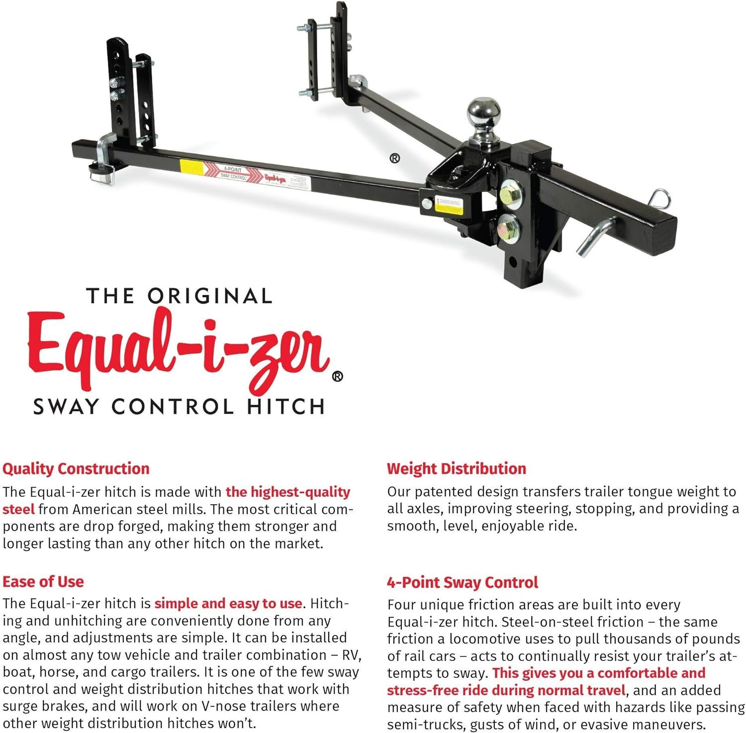 Equal-i-zer 90011400 Hitch Head Assembly – 14K Weight Distribution Hitch Head for 1,400 lb Tongue Weight Systems - Image 7