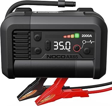 NOCO AX65 2000A Jump Starter and 22A Air Inflator – Lithium Booster with Digital Tire Inflation System