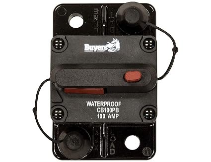 Buyers Products CB100 Auto Reset Circuit Breaker – 100 Amp Surface Mount Protection for Vehicle Electrical Systems
