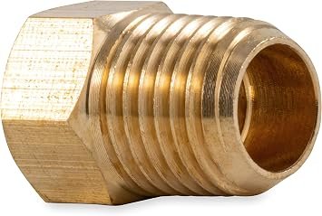 Camco 59953 LP Gas Adapter – 1/4in Male NPT x 1/4in Female NPT Brass Connector for Propane Applications