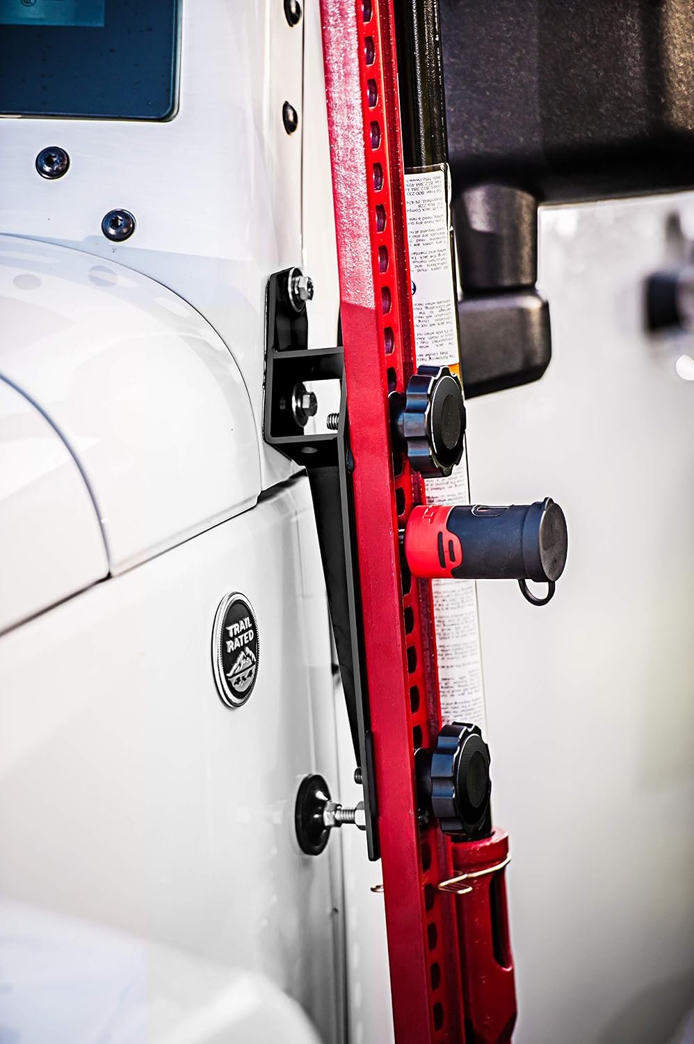 BOLT 7028648 J-Mount Driver Side Hi-Lift Jack Mount – Black Steel Jeep TJ & JK Recovery Jack Carrier - Image 4