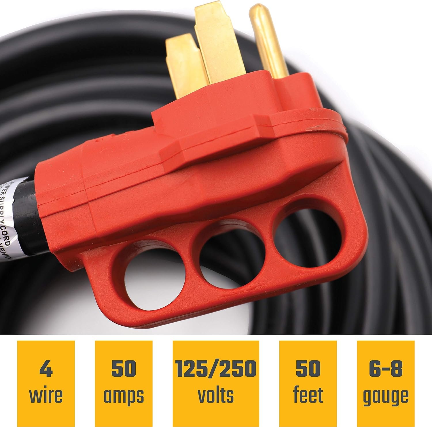 Valterra A105050EH 50 Amp RV Extension Cord – 50 Foot Heavy-Duty Power Cable – Marine-Grade Electrical Connection - Image 8