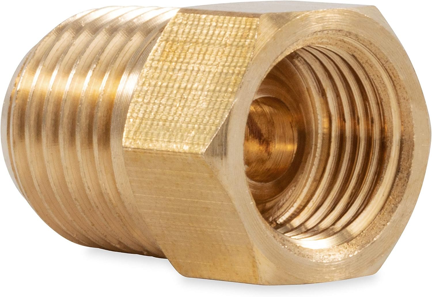 Camco 59953 LP Gas Adapter – 1/4in Male NPT x 1/4in Female NPT Brass Connector for Propane Applications - Image 2