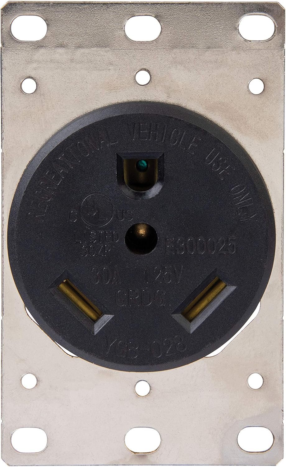 Marinco 30ARVREC 30A RV Receptacle – Dead Front Design with High-Heat Housing and Impact-Resistant Construction