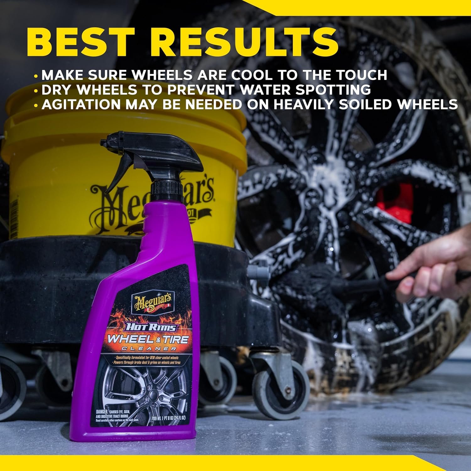 Meguiar's G9524 Hot Rims Wheel Cleaner – 24 oz Advanced Formula for Factory-Clear-Coated Wheels - Image 4