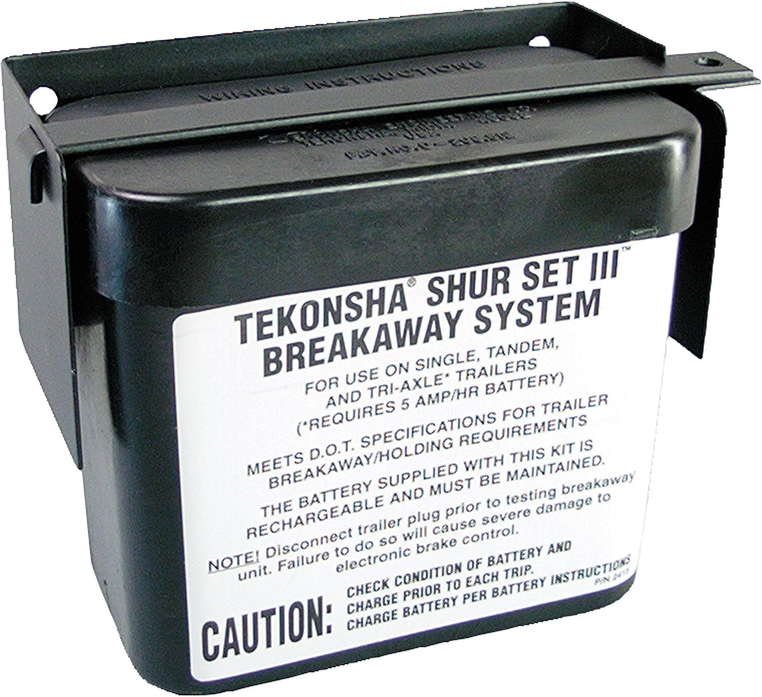 Tekonsha 20010 Shur-Set III Breakaway System – Trailer Emergency Brake Kit with Battery and Switch