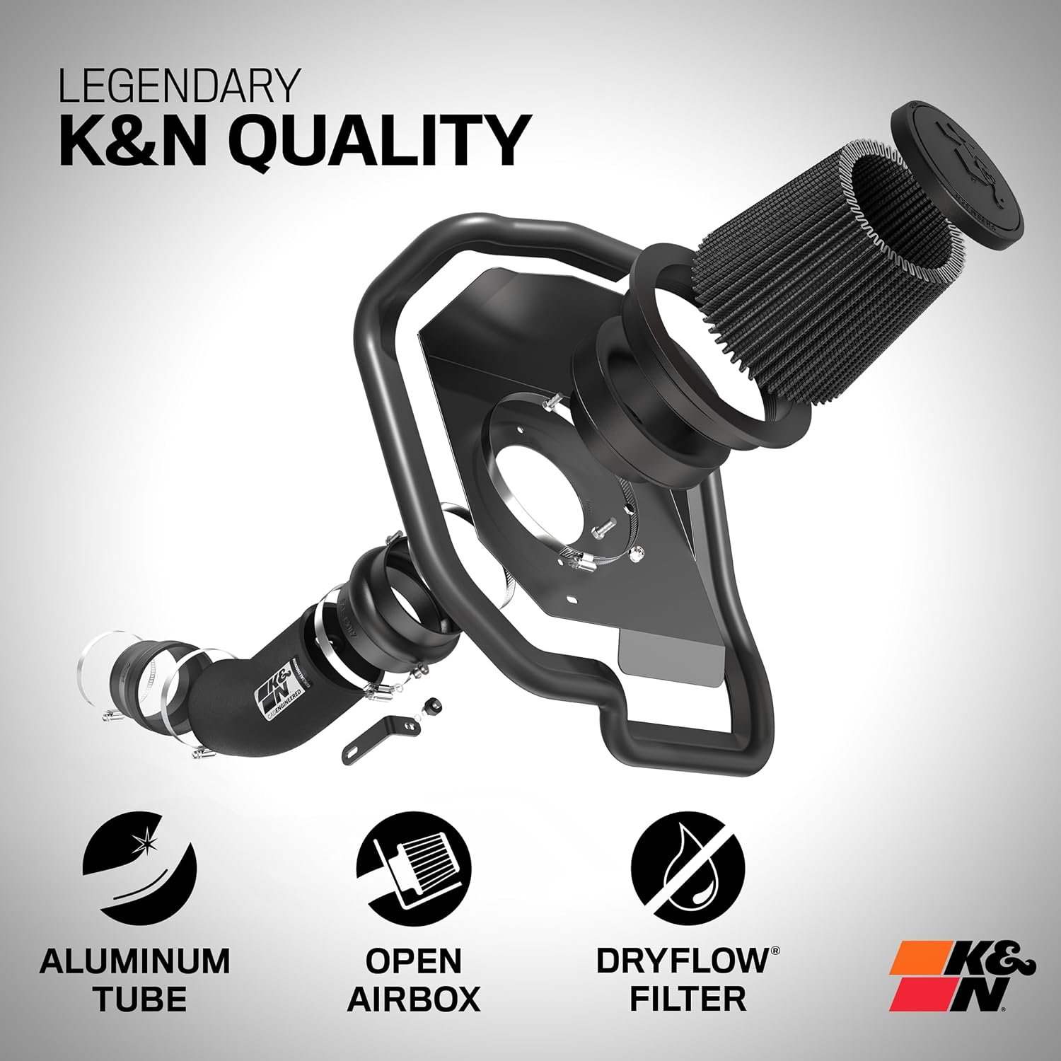 K&N 71-9042 Performance Air Intake System – Blackhawk Intake with High-Flow Filter and Vehicle-Specific Fitment - Image 2