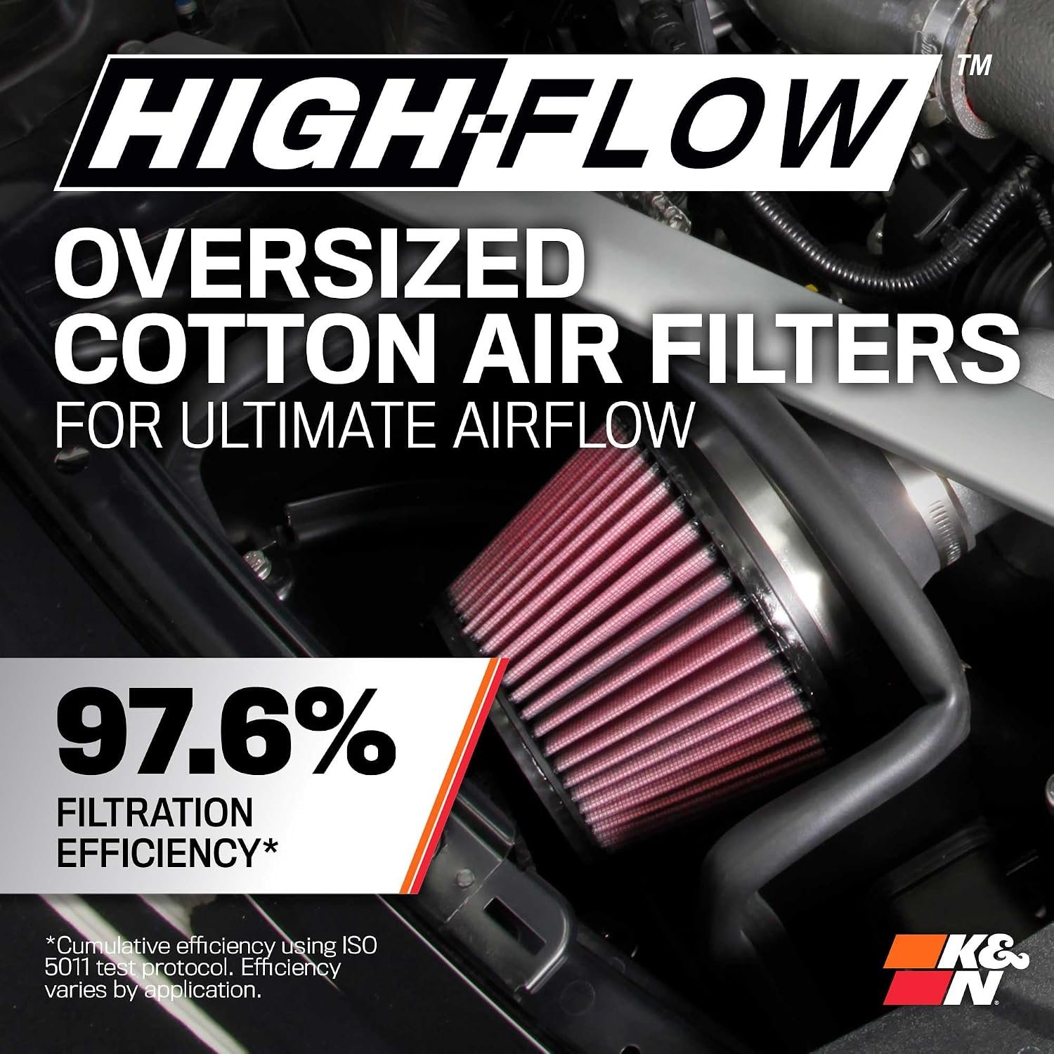 K&N 69-5318TS Typhoon Performance Air Intake System – Aluminum Intake Upgrade with Reusable Cotton Filter - Image 4