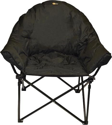 Faulkner 49570 Big Dog Bucket Chair – Black Folding Outdoor Camp Chair for Camping and Recreation