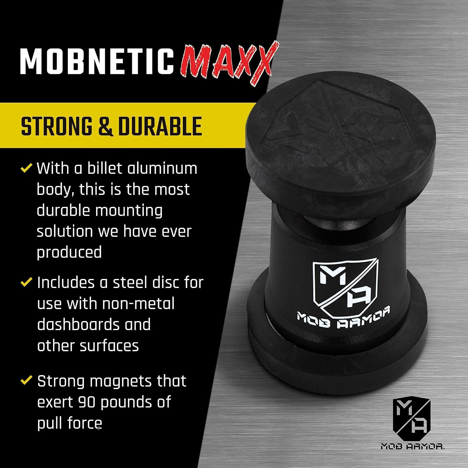 Mob Armor MOBNMXRD MobNetic Maxx Magnetic Phone Mount – Red Billet Aluminum Body with 90lb Pull Force & 360° Rotation - Image 3