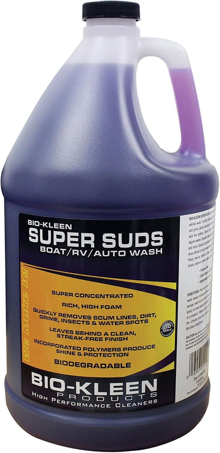 Bio-Kleen M01109 Super Suds – 1 Gallon RV and Marine Wash Concentrate for Exterior Cleaning and Surface Care