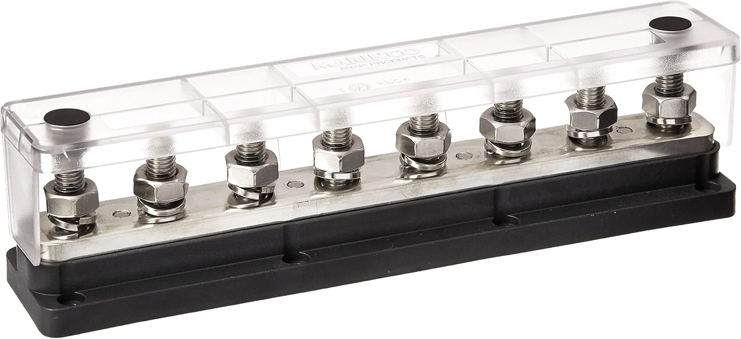 BEP 777BB8S650 Heavy-Duty Busbar – 8 Stud Power Distribution Block, 650A Capacity