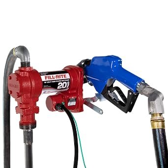 Fill-Rite R4220HDSFQ 12V DC High Flow Fuel Transfer Pump – 20 GPM Cast Iron Pump with 1in x 12ft Hose and Automatic Nozzle