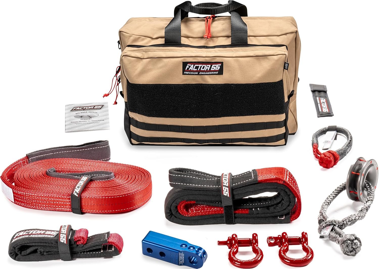 Factor 55 0047502LAR Sawtooth Vehicle Recovery Kit – Blue HitchLink Recovery Package with Premium Recovery Components
