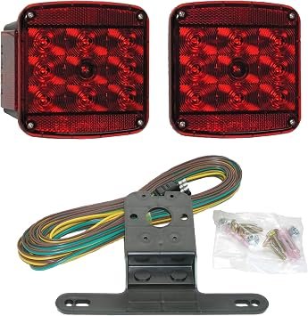 Peterson V941 LED Rear Lighting Kit – Trailer Lighting System with LED Tail, Stop, Turn, and Marker Light Components