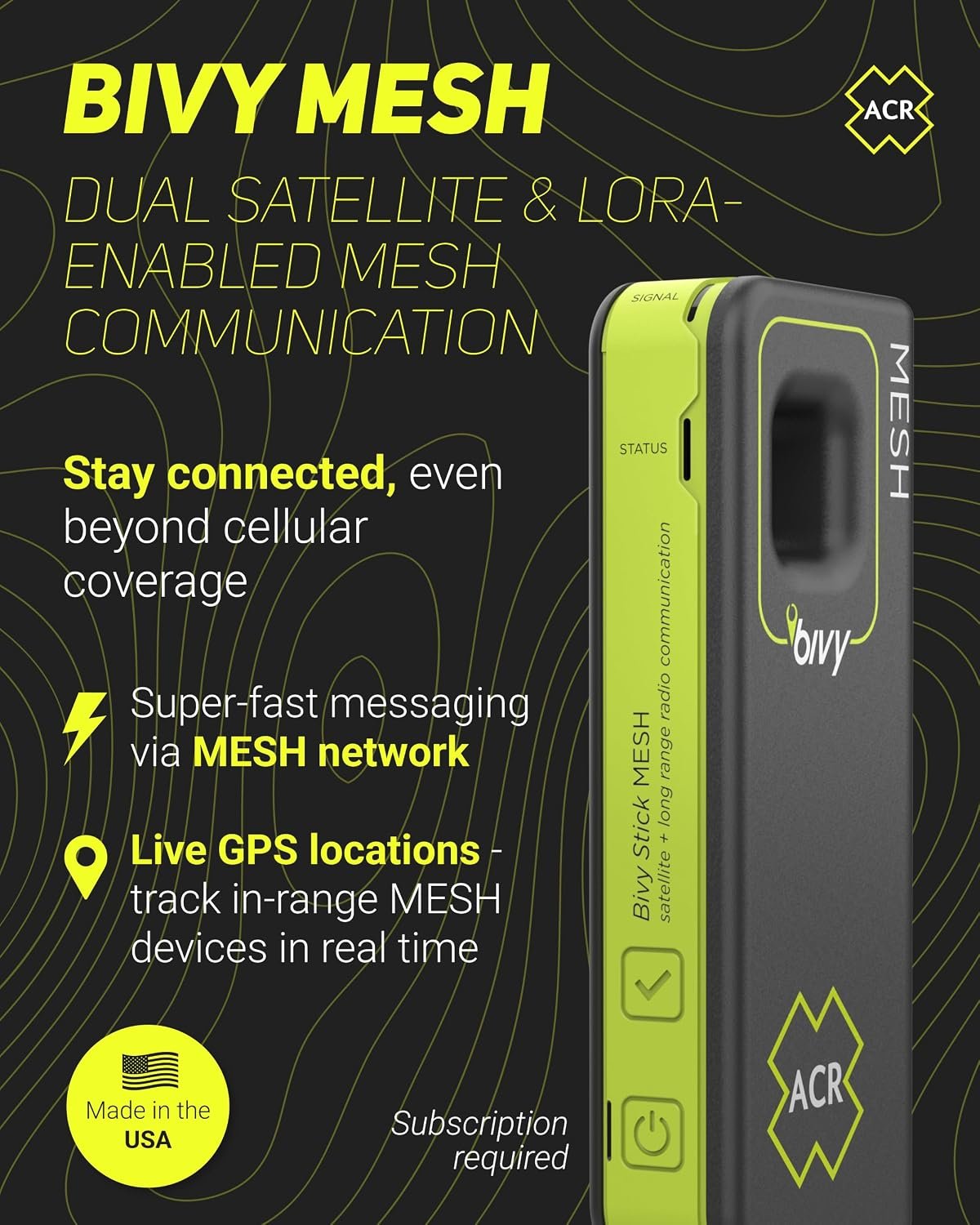 ACR Electronics 4620 Bivy Mesh with LoRa – Off-Grid Satellite-Free Emergency Communication Device with GPS Tracking - Image 2