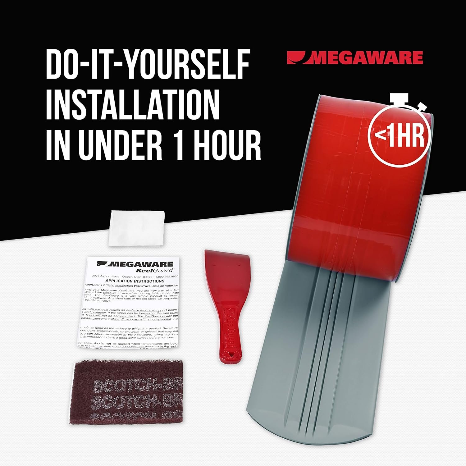 Megaware KeelGuard 20508 Keel Protector – 8 ft Gray UV-Stabilized Polymer Guard for Boats up to 20 ft - Image 2