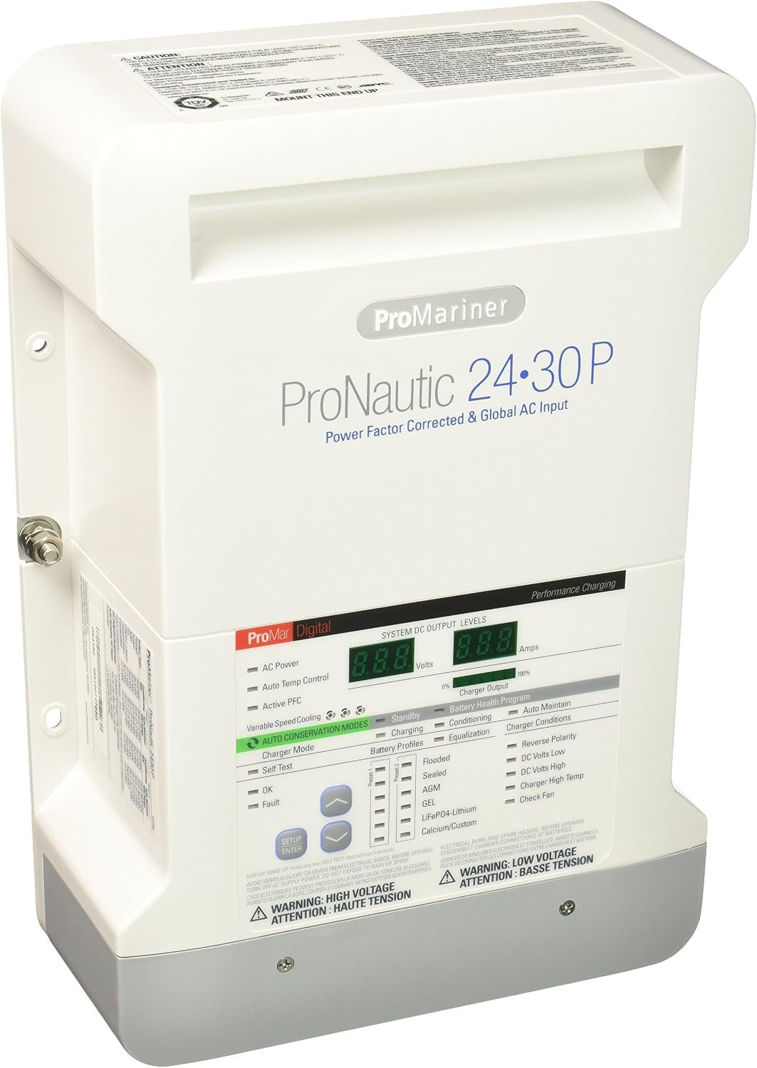 ProMariner ProNautic 2430P 63180 Marine Battery Charger – 24V System, 30A Output, Digital Multi-Stage Charging