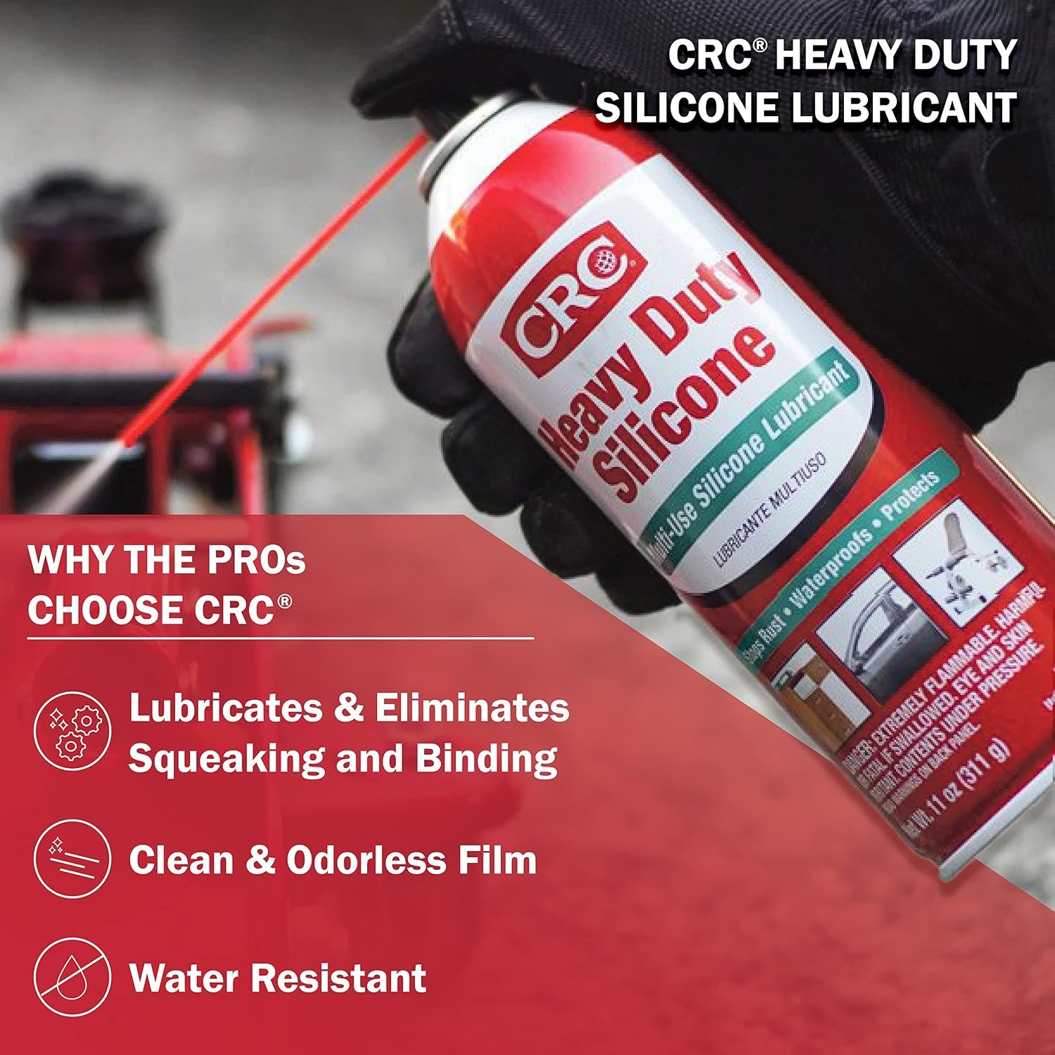 CRC Heavy Duty Silicone 5074 – Low VOC Lubricant and Protectant for Rubber, Plastic, and Metal Surfaces - Image 2