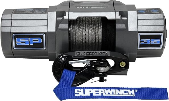 Superwinch 1135250 SP 35SR Powersports Winch – 3,500 lb Capacity – 7/32 in x 40 ft Synthetic Rope – IP68 Rated