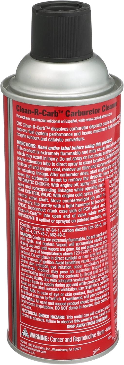 CRC Clean-R-Carb 5379 Carburetor Cleaner – Low VOC Formula for Carburetors, Chokes, and Throttle Bodies - Image 2