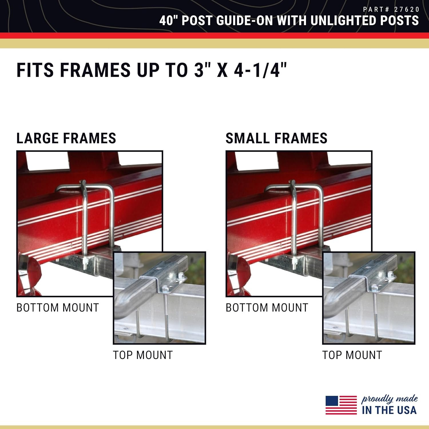 C.E. Smith 27620 Post Guide-On Kit – 40in White PVC Guide Posts with Galvanized Marine Trailer Mounting Hardware - Image 4