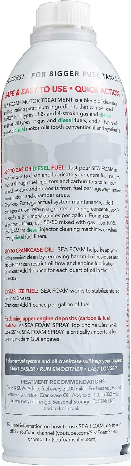 Sea Foam ST20 Truck and SUV Motor Treatment – 20oz Fuel System Cleaner for Gas and Diesel Engines - Image 2